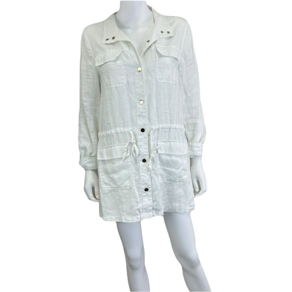 Jones & Co White 100% Linen Casual Jacket Size M H0326